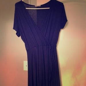 Navy Blue Wrap Dress
